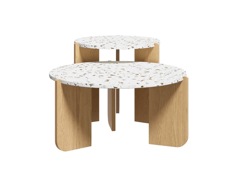  Table basse modulaire moderne, table d'appoint, ensemble de table basse pour salon, table de chevet pour canapé et balcon, lot de 2  - Conforama D