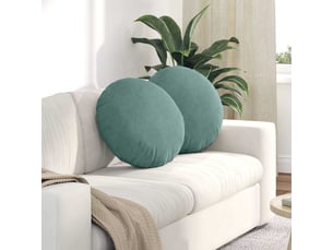 Lot de 2 coussins de siège, coussins décoratifs velours vert mer ø50 x 19 cm cf59922