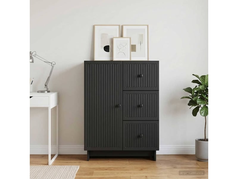  Buffet - bahut - meuble de rangement avec tiroir noir 66 x 34,5 x 90 cm bois d'ingénierie  - Conforama D