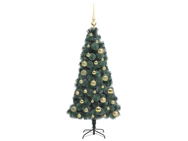 Sapin de noël - arbre de noël artificiel pré-éclairé avec ensemble de boules - Conforama D
