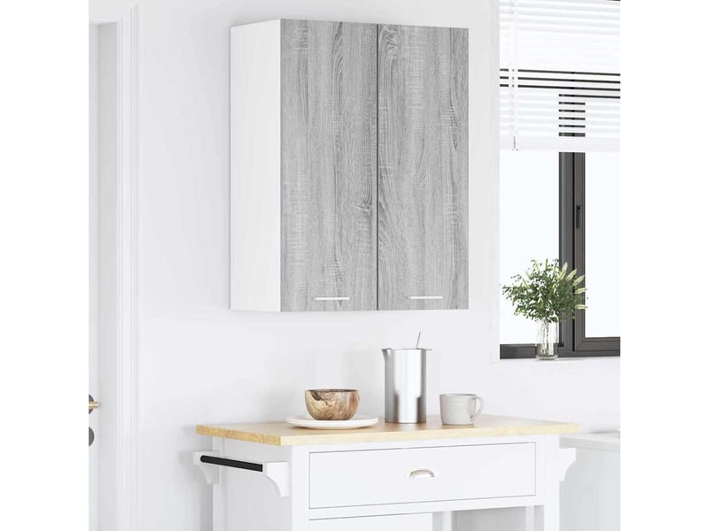  Armoire suspendue 2 pcs gris sonoma et blanc bois d'ingénierie shl1249  - Conforama D