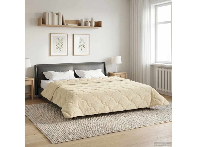  Duvet - couette complet toute l'année matelassé crème 220 x 240 cm  - Conforama B