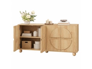 Buffet 4 porte(s) 0 tiroir(s) CHICFURN - 160 cm coloris naturel