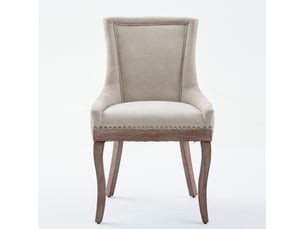 Lot de 2 chaises de salle à manger beige en chenille