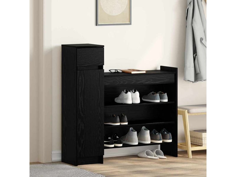  Banc à chaussures, meuble à chaussures 100,5x28x100 cm bois d'ingénierie shl6464  - Conforama B