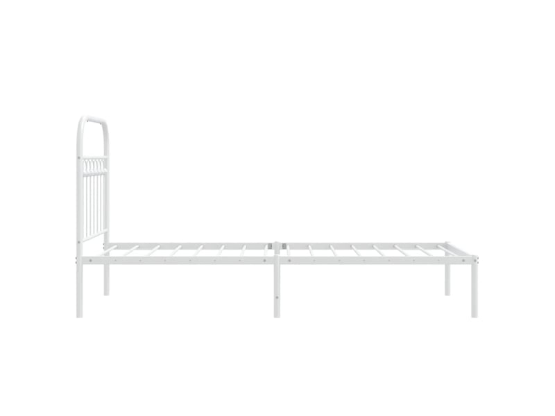  Lit simple- lit adulte -  cadre de lit métal sans matelas avec tête de lit blanc 80x200cm  - Conforama D