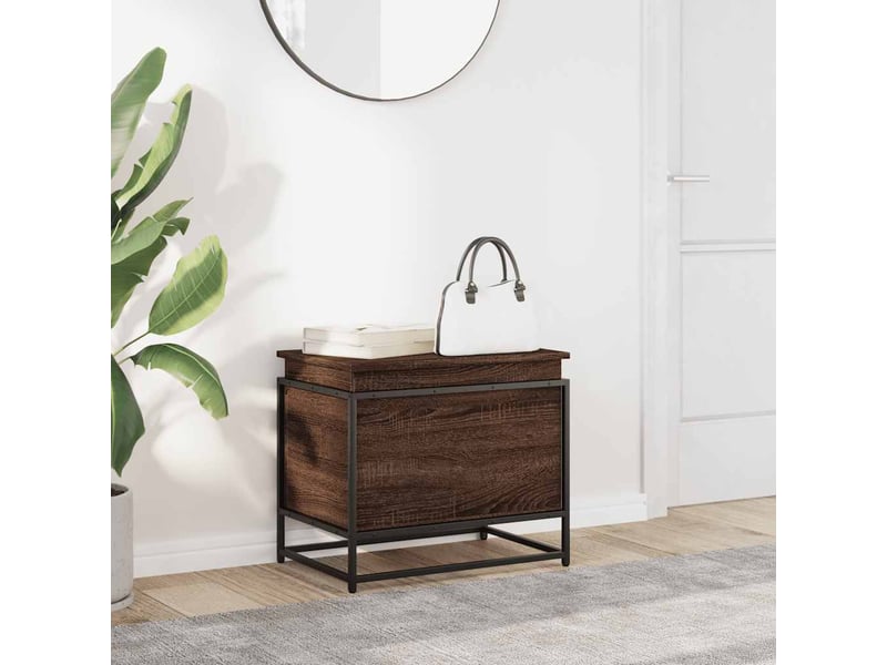  Boîte de rangement, coffre de rangement avec couvercle chêne marron bois ingénierie shl305  - Conforama C