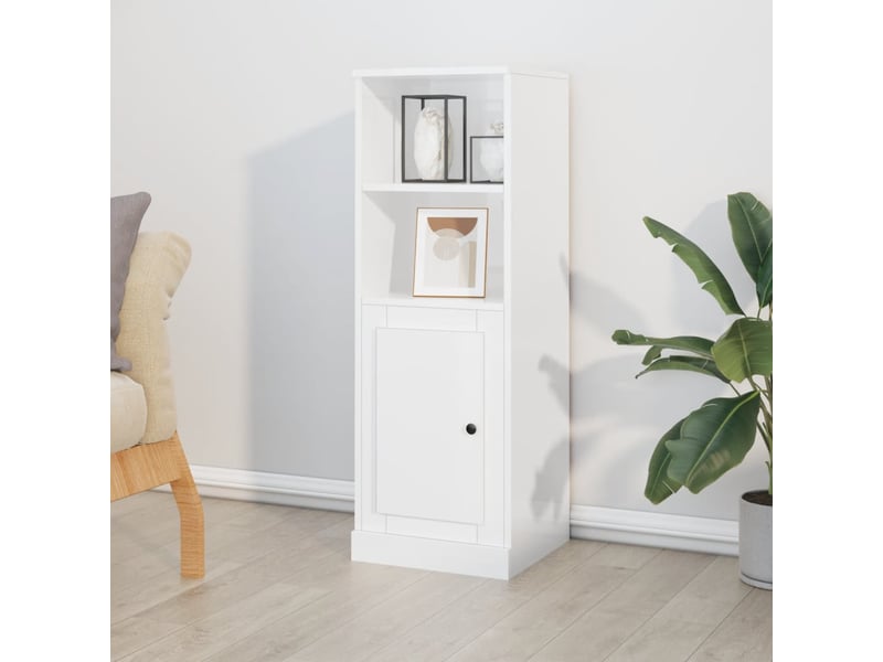  Buffet haut - bahut - meuble de rangement blanc brillant 36x35,5x103,5 cm bois d'ingénierie  - Conforama B