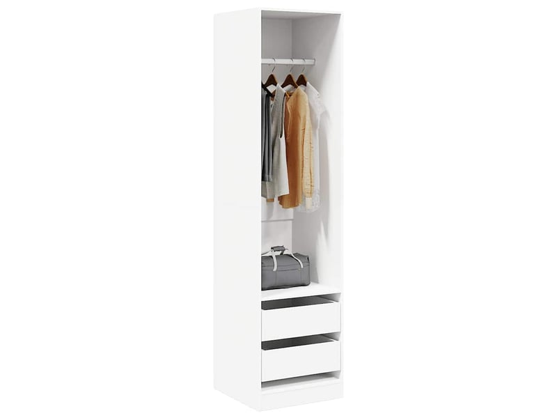  Garde-robe | penderie armoire de rangement avec tiroirs blanc 50x50x200 cm bois d'ingénierie  - Conforama C