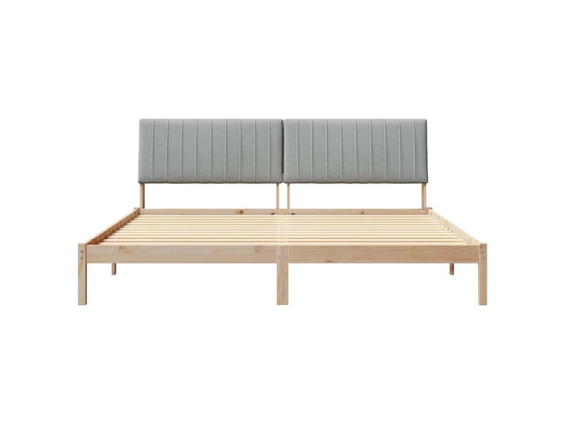  Lit double- lit adulte -  cadre de lit avec tête de lit marron 200 x 200 cm pin massif  - Conforama D