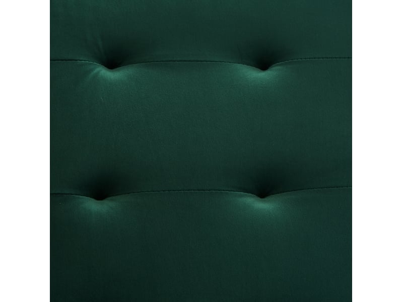  Canapé droit convertible 2 places en velours vert, dossier et accoudoirs réglables, couchage d'appoint moderne  - Conforama D