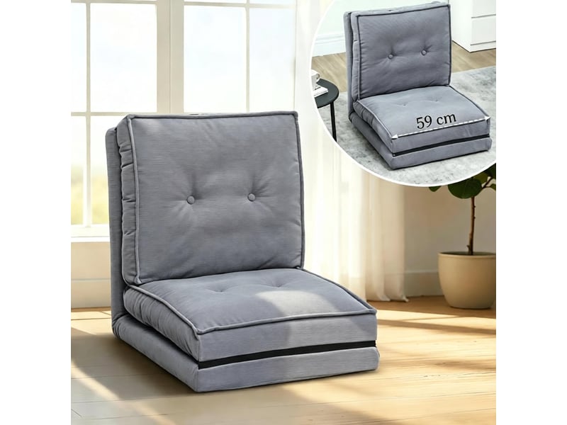  Fauteuil relax au sol multifonction pliable, convertible en siège et couchage  - Conforama E