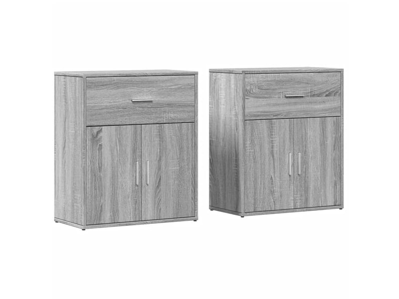  Buffets 2 pcs - bahut - meuble de rangement sonoma gris 60x31x70 cm bois d'ingénierie  - Conforama A