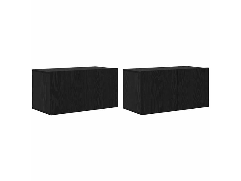  Ensemble meuble tv - banc tv - meuble de rangement 4 pcs chêne noir bois d'ingénierie  - Conforama E