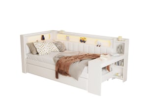 Lit gigogne 90x200 cm coloris blanc