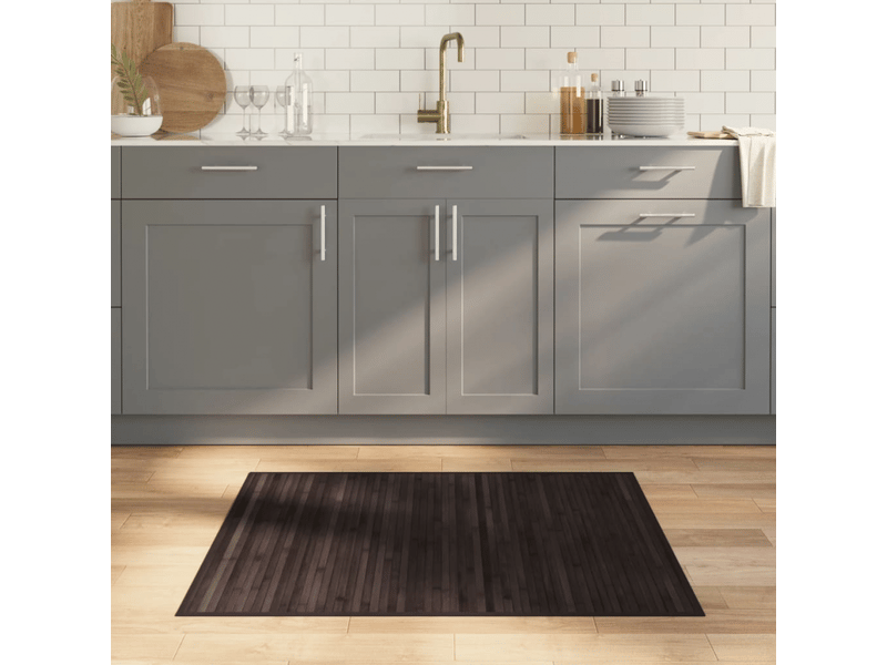  Tapis rectangulaire en bambou marron foncé 80x100 cm - comfortxl - 376905 376905 - Conforama B