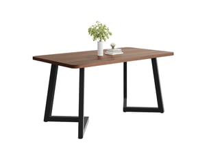 Table de salle à manger 117x68 cm, pour cuisine, rectangulaire avec grain de bois, panneau mdf marron