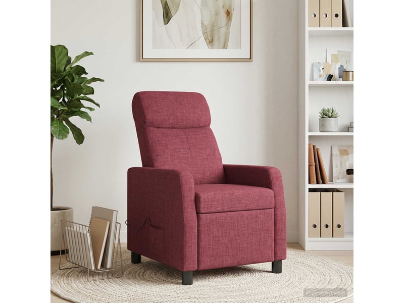  Vidaxl fauteuil de massage inclinable bordeaux tissu  - Conforama B