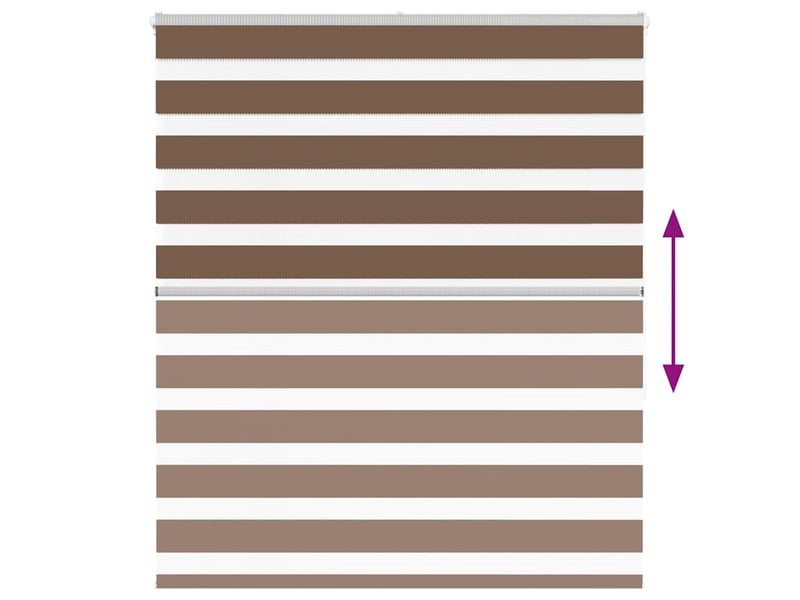  Store zèbre, store de fenêtre marron 130x150cm largeur du tissu 125,9cm polyester cf48668  - Conforama E