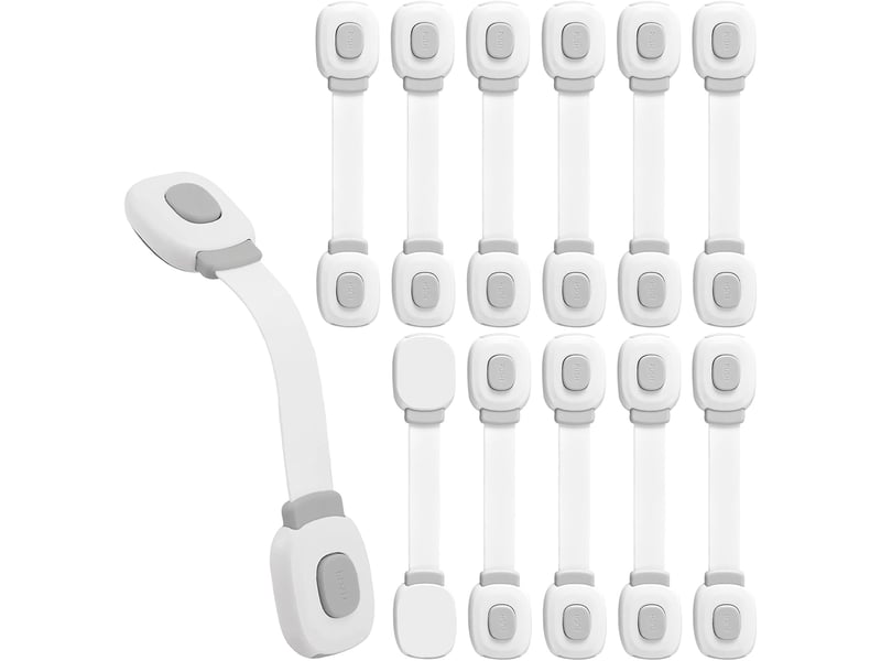 Lot De 10 Sécurités Pour Placards Et Tiroirs Bébé | Longueur Réglable 3-12cm, Colle Puissante | Protection Enfant - 5