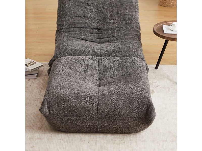  Pouf repose-pieds en chenille assorti à tous les styles de canapés style togo également utilisé comme banc à chaussures élégant  - Conforama E