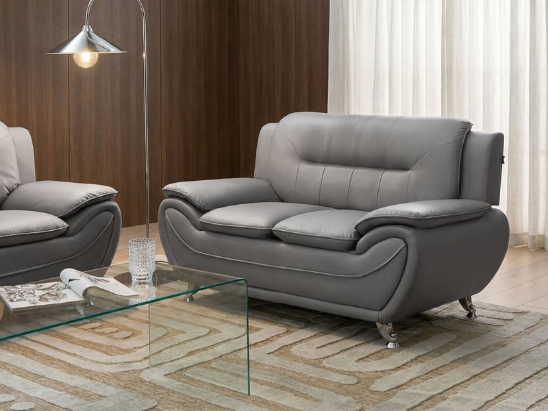 Canapé 2 places leira cuir pu gris  - Conforama B