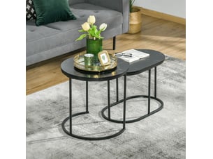 Table basse arrondi(e) coloris noir <strong>HAUSS SPOLE</strong> <strong></strong> - 50 cmx50 cm