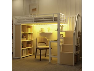Lit mezzanine 90x200 cm <strong>MODENUIT </strong>  <strong></strong> coloris blanc