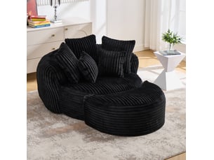 Fauteuil convertible <strong>MODENVIE</strong> <strong></strong> Velours côtelé noir