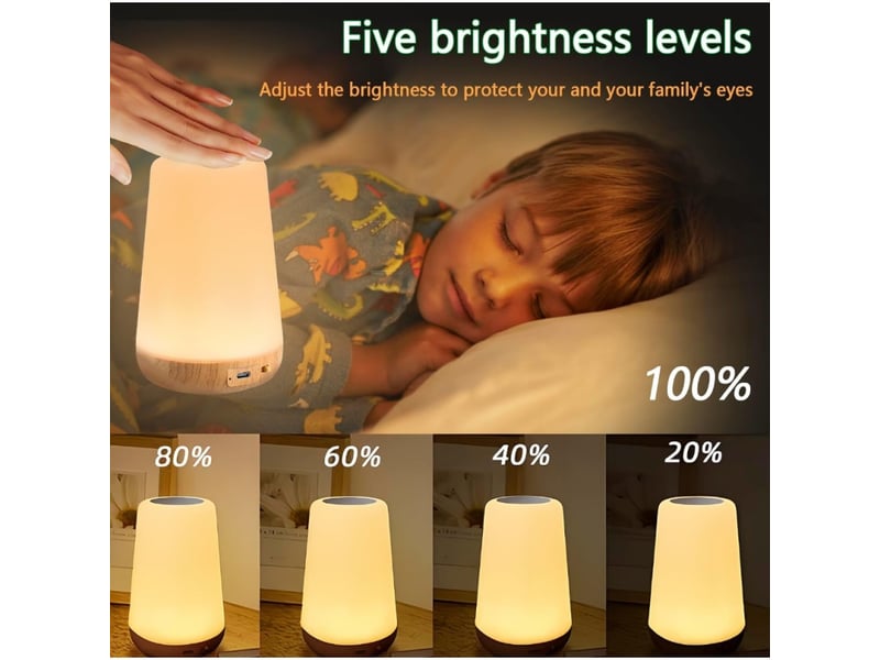  Lot de 2 lampe de chevet avec minuterie led bedside lamps avec 13 couleurs 3 modes lampe de bureau led rechargeable par usb avec  - Conforama B