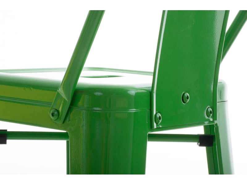 Lot de 2 tabourets de bar industriel en métal avec repose-pied couleur vert tdb10138  - Conforama D