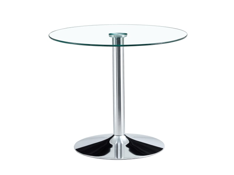Table ronde en verre minimaliste – diamètre 85 cm, hauteur 76 cm – design luxe léger - Conforama A