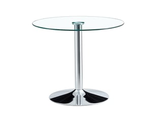 Table ronde en verre minimaliste – diamètre 85 cm, hauteur 76 cm – design luxe léger