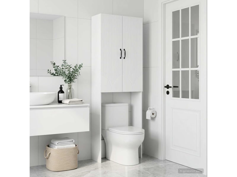  Armoire de toilette, meuble de toilette hoorn blanc 66x25.5x190 cm  - Conforama B