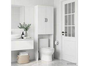 Armoire de toilette, meuble de toilette hoorn blanc 66x25.5x190 cm