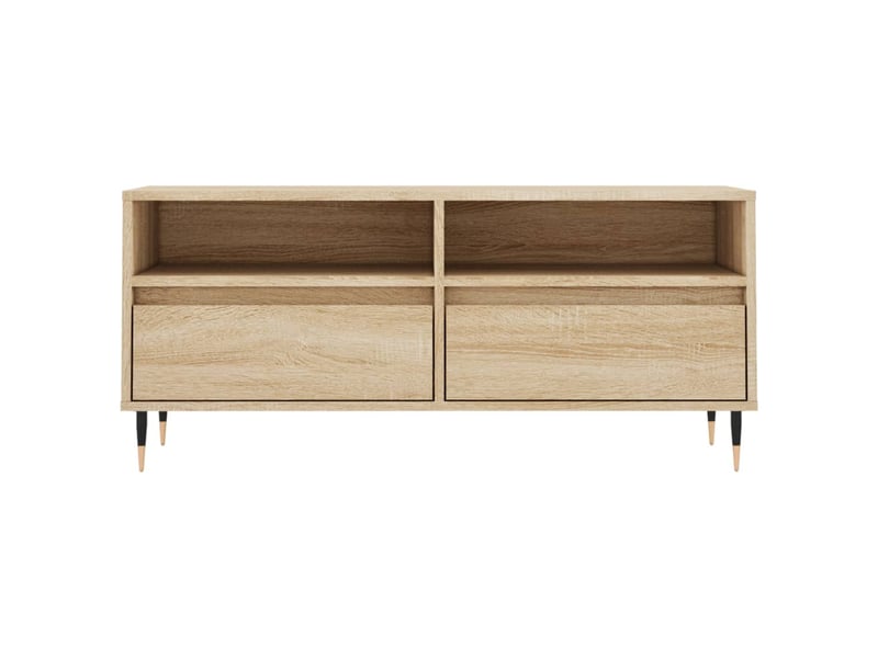  Meuble tv - banc tv - meuble de rangement chêne sonoma 100x34,5x44,5 cm bois d'ingénierie  - Conforama E