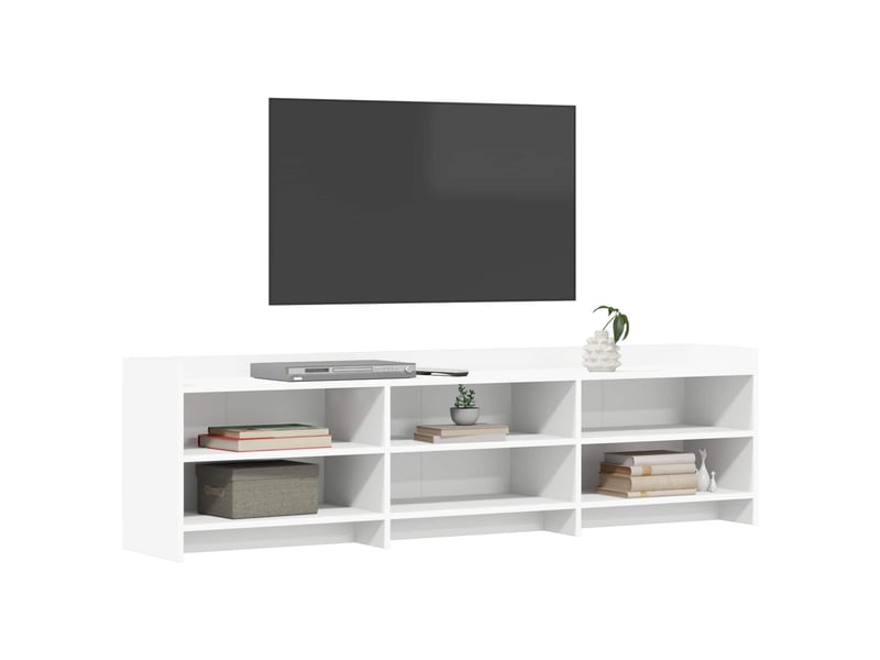  Meuble tv - banc tv - meuble de rangement 168 x 33 x 47 cm blanc bois d'ingénierie  - Conforama C