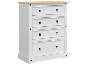 Coffre de rangement, boîte de rangement avec tiroir corona blanc 92x48x114 cm