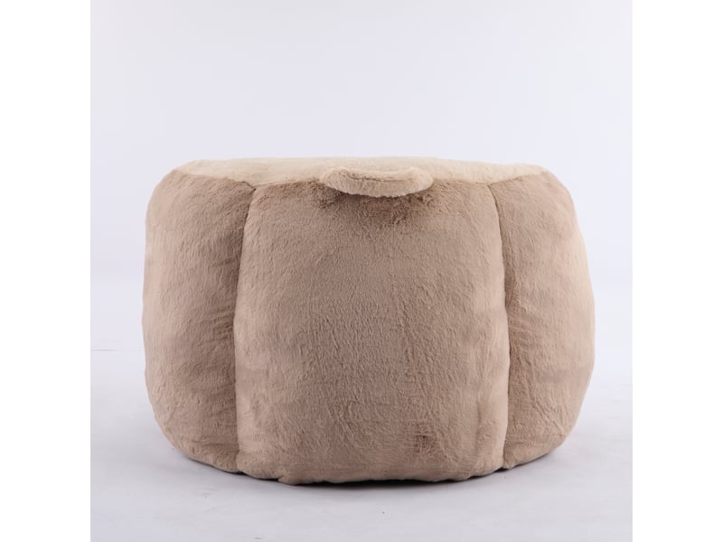  Fauteuil poire géant pour salon en fausse fourrure douce, canapé lounge rembourré de mousse, marron camel, sans montage  - Conforama W