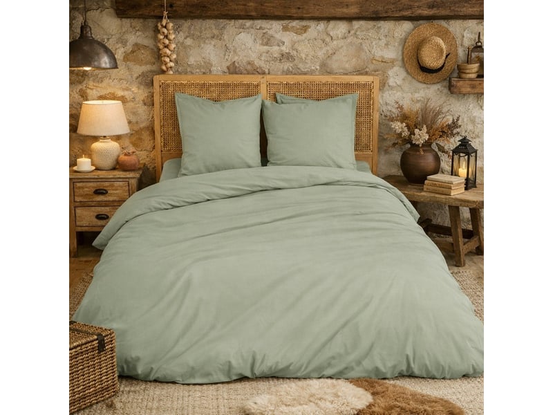 Parure de lit en percale de coton 65 filscm² PAR_PERCOT_VER140 - Conforama A