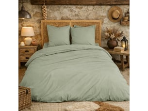 Parure de lit en percale de coton 65 filscm² - 140x200 vert