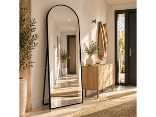 Miroir arrondi(e) à poser coloris noir DWEEZNOP - 180 cm x 80 cm