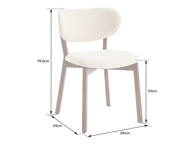  Lot de 2 chaises en bois teinte noyer foncé et tissu chiné taupe aura  - Conforama E