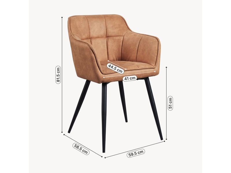  Chaise de salle à manger Birmingham simili-daim marron [en.casa] Birmingham - Conforama C