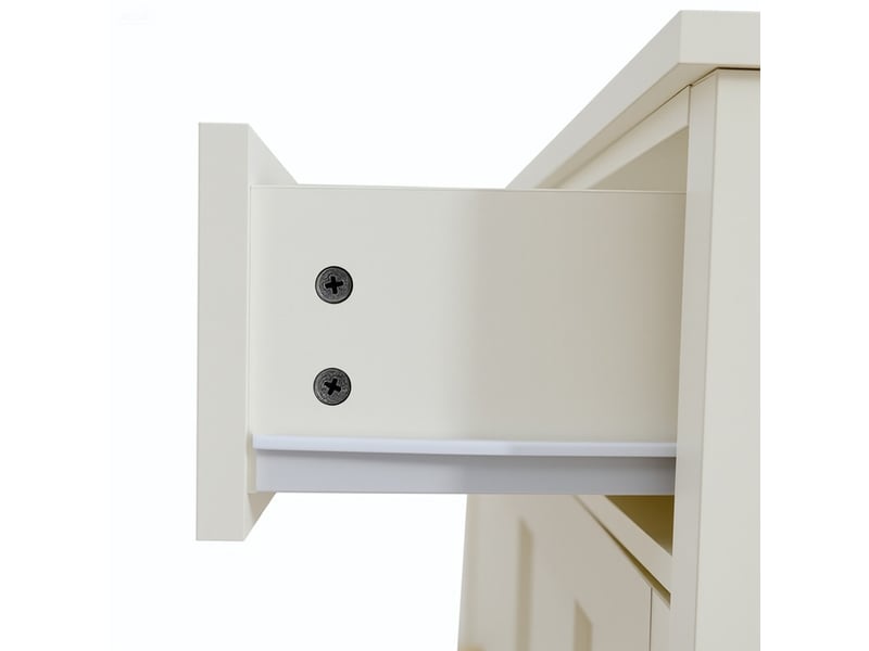 Buffet de salle à manger, avec 2 tiroirs et 4 portes, doté de poignées dorées et d'un espace de rangement généreux, blanc - Conforama E