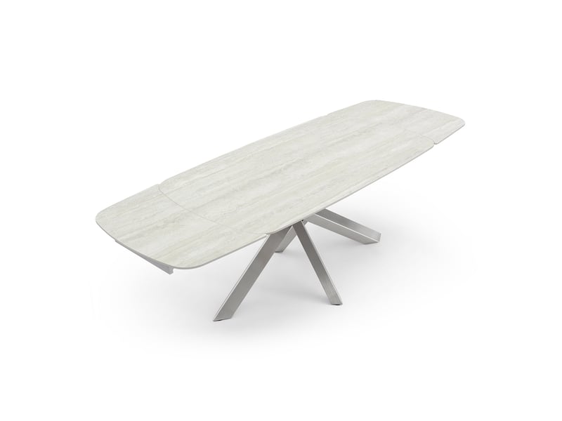  Table à manger extensible en céramique travertin travertin cast TE14TRAST - Conforama C