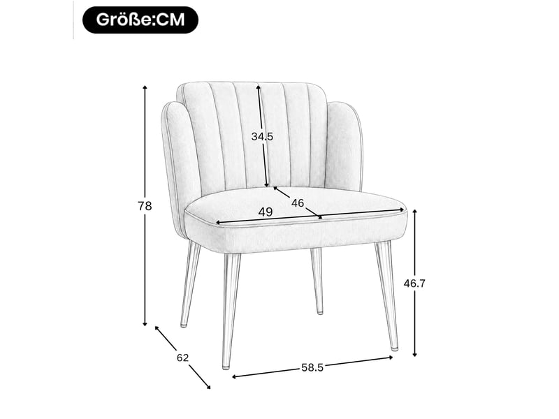  Lot de 2 chaises de salle à manger rembourrées, dossier incurvé, pieds réglables, structure dorée, charge 125 kg, coloris vert Fay Lum - Conforama C