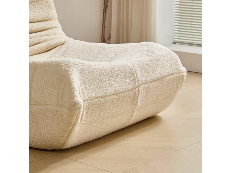  Fauteuil de sol beige en mousse haute densité evryae  - Conforama E