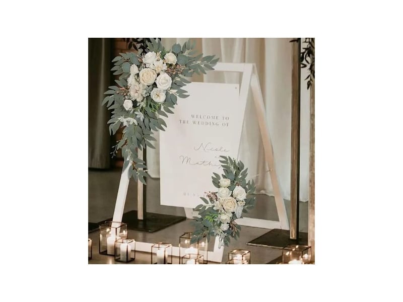 Arche de fleurs artificielles pour mariage (ensemble) convient pour la décoration de mariage, la cérémonie et le décor de réception (blanc)-aquaforge - Conforama E