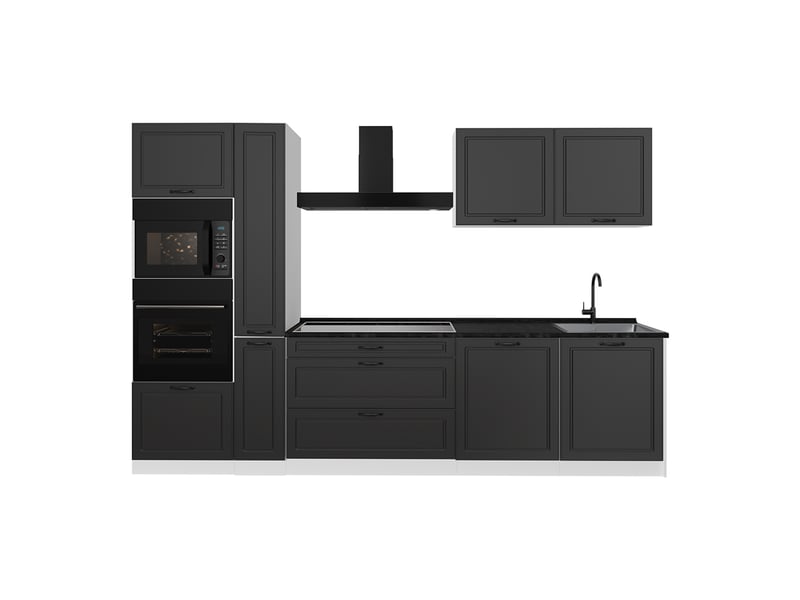 Vicco cuisine, anthracite campagneblanc, 310cm plan de travail anthracite  - Conforama A